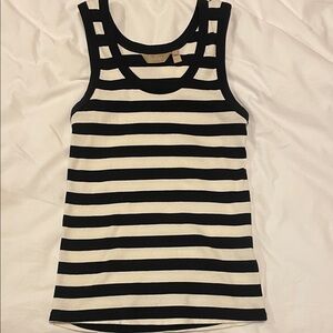 Culture Black and White Striped Tank Top in XS